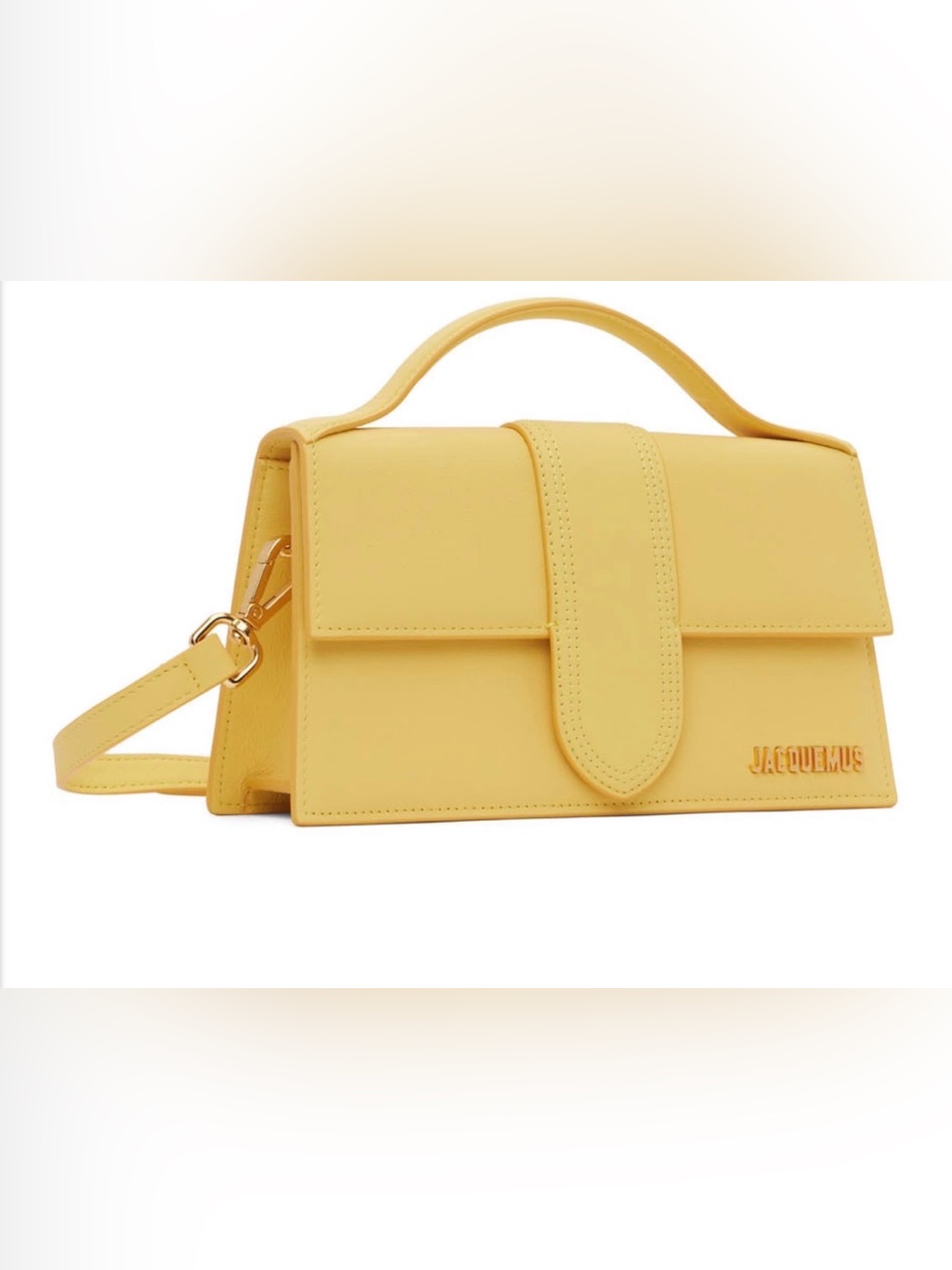 Jacquemus Yellow Leather Top-Handle Crossbody Bag